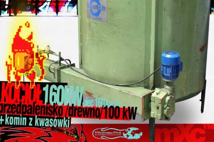 kocioł piec co 160kW przedpalenisko 100kW na biomasę drzewną