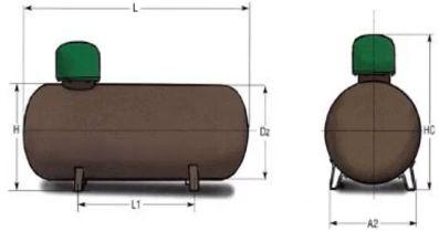 Zbiornik podziemny na gaz płynny - wymiary