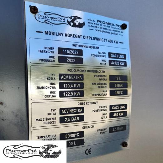 Kotłownia kontenerowa gazowa 480 kW – ACV Nextra120 (4×120 kW)