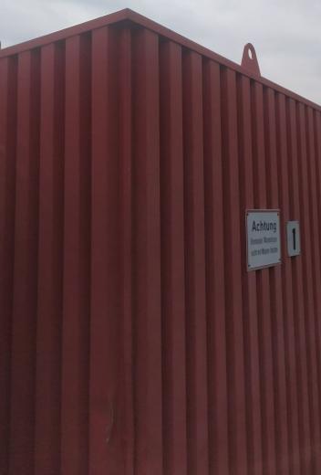 Kontener kotłowni z uchwytami dźwigowymi