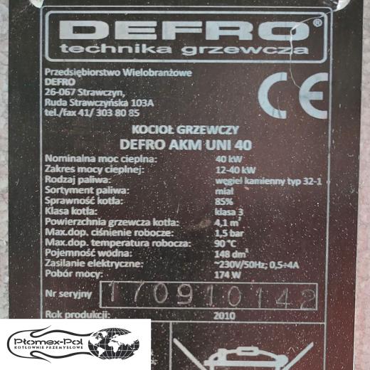 Kocioł Defro 40 kW — pellet / ekogroszek, kocioł z podajnikiem