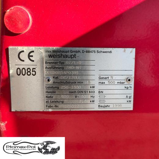 Używany Palnik Gazowy Weishaupt G7/1-D | 250-1550KW | OKAZJA